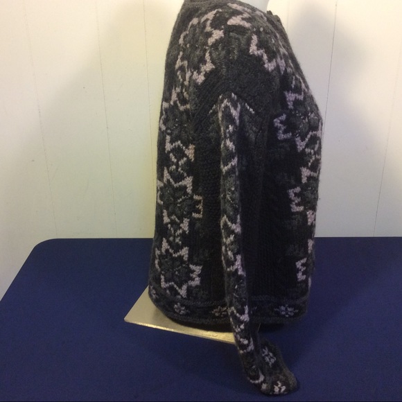 Herman Geist vintage hand knit wool sweater zip up Cardigan women’s size medium - Picture 5 of 8